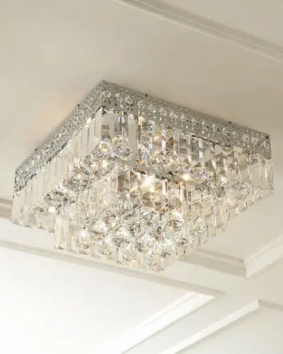 H4Y9H Five-Light Crystal Flush-Mount Ceiling Fixture Fan Lights, Light Crystal, Birdcages, Crystal Chandeliers, Light Fixtures Flush Mount, Bedroom Ceiling Light, Mini Chandelier, Beautiful Chandelier, Beautiful Lighting