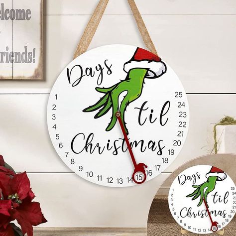 Grinch Christmas Decorations, Rustic Christmas Wreath, Christmas Countdown Calendar, Days Till Christmas, Countdown Calendar, Days Until Christmas, Christmas Messages, Christmas Advent Calendar, Grinch Christmas