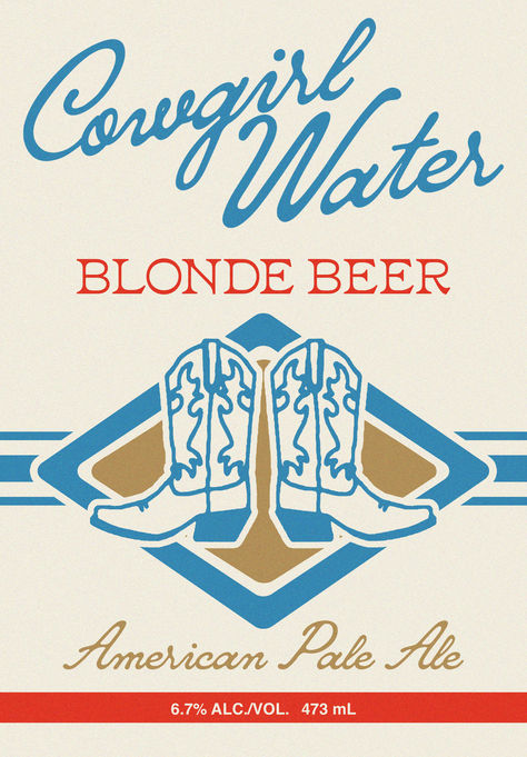 Branding, brand design, brewery logo, logo design, beer logo, beer can design, coastal cowgirl aesthetic, brand and logo design, package design, packaging, retro packaging, vintage packaging, coastal cowgirl #logodesign #branding #branddesign #brandkit Beer Can Aesthetic, Vintage Coastal Cowgirl, 80s Country Aesthetic, Beer Logo Vintage, Western Product Photography, Vintage Brand Design, Country Graphic Design, Retro Beer Logo, Country Logo