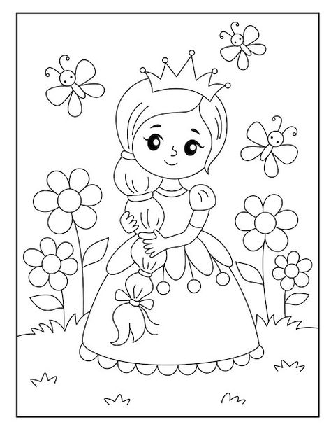 Drawing Pictures For Kids, Disney Princess Coloring Pages, Farm Animal Coloring Pages, Pattern Coloring Pages, Princess Coloring Pages, Fairy Coloring Pages, Colouring Printables, Fairy Coloring, Unicorn Coloring Pages