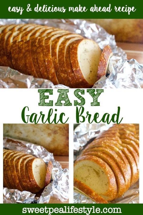 The easiest garlic bread you can make!! Each slice of sourdough bread is slathered in garlic butter, then baked all together to create the best garlic bread recipe, ever! Cauliflower Buns, Best Garlic Bread Recipe, The Best Garlic Bread, Best Garlic Bread, Keto Bread Recipe, Coconut Flour Bread, Make Garlic Bread, Best Keto Bread, Diy Easy Recipes