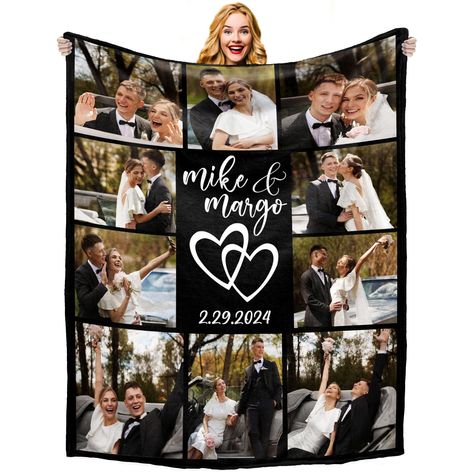 PRICES MAY VARY. 💖[Anniversary Gifts for Him/Her] - The photo blanket is custom-made, allowing you to choose any image you want to be printed on it. It could be a cherished wedding photo, a touching moment, or even your beloved. 💖[High-Quality Material] - The blanket is made from soft and cozy flannel fabric, ensuring comfort and warmth. The high-quality material also ensures that the photos on the blanket are up to 99.9% resemblance to those on your phone and the printed image looks vibrant a Relationship Blanket, Custom Blanket For Boyfriend, 2 Year Anniversary Gifts For Him, Personalized Blanket For Girlfriend, Personalized Photo Fleece Blankets, Romantic Gifts For Boyfriend, Anniversary Blanket, 2 Year Anniversary Gift, Marriage Anniversary Gifts