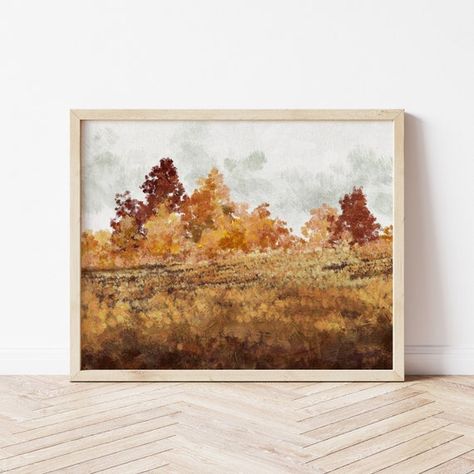 Autumn Landscape Print Fall Landscape Printable Wall Art - Etsy Fall Landscape, Fall Wall Decor, Fall Wall Art, Landscape Canvas Art, Hur Man Målar, Abstract Wall Decor, Autumn Painting, Fall Prints, Autumn Landscape