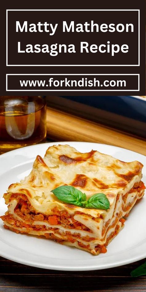 Are you looking for a tasty dish that makes you happy? Meet Matty Matheson Lasagna Recipe! It's like a warm hug on a cold day. Matty Matheson Recipes, Matty Matheson, Oven Ready Lasagna, Crunchy Salad, Red Chili Flakes, Meat Substitutes, Gooey Cheese, No Noodle Lasagna, Tender Beef