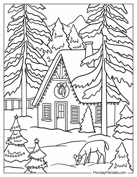 32 Christmas Coloring Pages For Adults (Free Printables) Colouring Pages For Adults Christmas, Coloring Pages Christmas Adult, Christmas Themed Coloring Pages, Snoopy Christmas Coloring Pages, Christmas Coloring Pages Cute, Christmas House Coloring Page, Watercolor Coloring Pages Free Printable, Christmas Printable Coloring Pages, Christmas Colouring Sheets