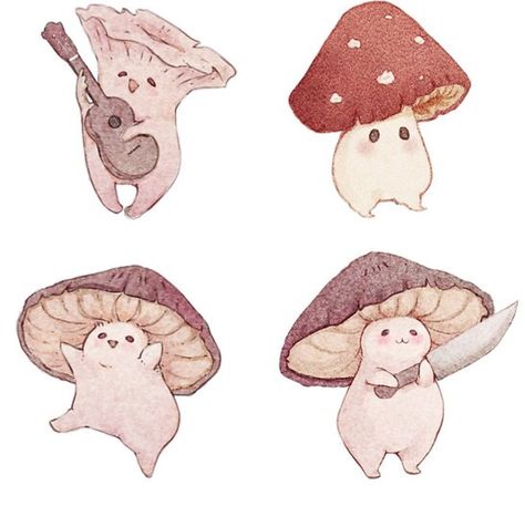 Illumi X Hisoka, Mushroom Guy, Cartoon Mushroom, Mushroom Wallpaper, Mushroom Drawing, Bird Artwork, Diy Canvas Art Painting, Cute Little Drawings, Kawaii Drawings