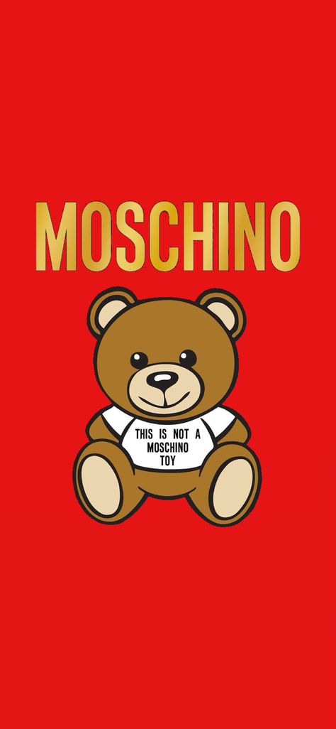 Moschino Wallpaper Iphone, Moschino Bear Wallpaper, Moschino Wallpaper, Moschino Art, Teddy Bear Baby Shower Theme, Chanel Art Print, Moschino Bear, Chanel Wallpapers, Bear Baby Shower Theme