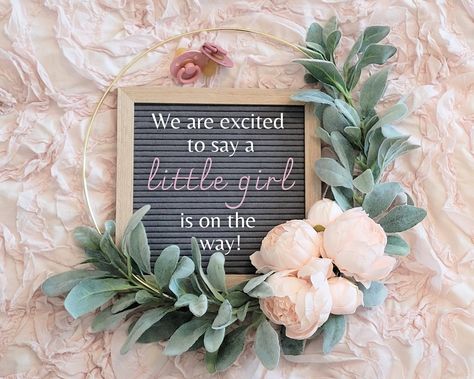 Gender Announcement Post, Letter Board Gender Reveal, It’s A Girl Announcement Ideas, Girl Baby Announcement Ideas, It’s A Girl Announcement, Baby Girl Announcement Template, Baby Girl Gender Announcement, Girl Announcement Ideas, Gender Reveal Post