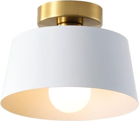 LHLYCLX Ceiling Light Fixture, Hallway Ceiling Light with Gold Plate and White Shade, Modern Simple Style Porch Light Fixtures Semi Flush Mount (2 Pack White) - Amazon.com Flush Mount Ceiling Lights Hallways, Hallway Ceiling Lights, Track Lighting Kitchen, Hallway Ceiling, Porch Light Fixtures, Laundry Room Lighting, Porch Light, Hallway Lighting, Light Fixtures Flush Mount