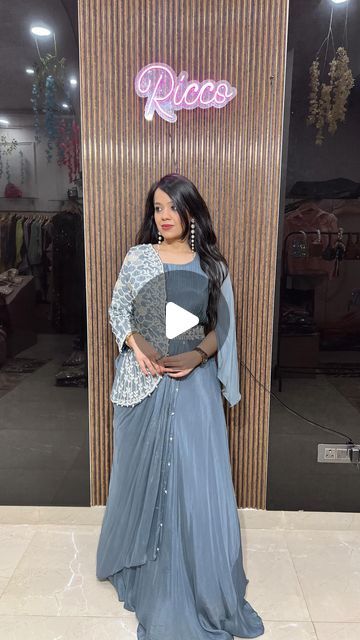 Ricco collections🧿 on Instagram: "💥💥NEW LAUNCH💥💥  Price-4500 Dressing well and looking good is girl's right..👗 Make a classy style statement  with this indowestern long gown with beautiful drape detailing with stylish embroidery with the belt attached to it BOOKING NO-9999998907 •sizes-S/M/L/XL/XXL/3xl Try and buy  📍H-129 basement , ashok vihar phase-1 new delhi-110052   #riccocollectionsbyayushi #coordset #pakistanisuits #onlineshopping  #fashionblogger #festivewear #onlinebussiness #trendingsongs #trendingreels #instagood #haldilook #trendinghashtags #summeroutfit #summercoordsets #partywear #indowestern #kaftanset#pakistanifashion #fashionvideos #hashtags #delhiexhibitions #reelsvideo #fashiontrends" Partywear Gowns, Indowestern Gowns, Coord Sets, Dressing Well, Trending Hashtags, Coord Set, Trending Songs, Classy Style, Pakistani Suits