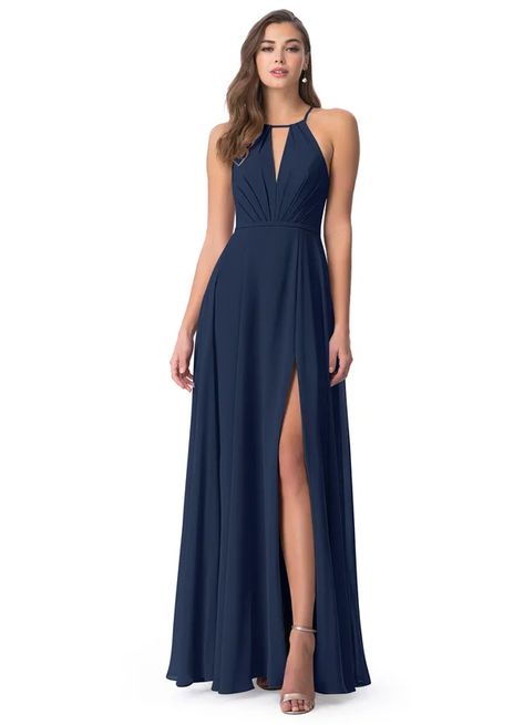 Dusk Bridesmaid Dress, Steel Blue Bridesmaid Dresses, Bridesmaid Dresses Azazie, Dress Display, Dusty Blue Bridesmaid Dresses, Blue Bridesmaid Dress, Azazie Bridesmaid Dresses, Blue Gown, Bridal Party Dresses