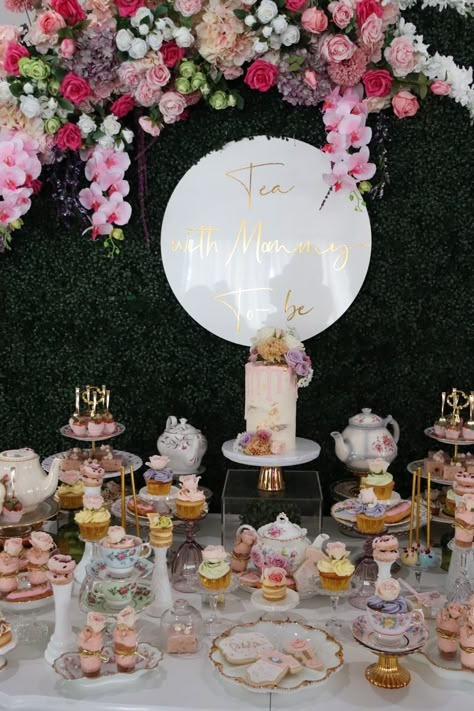 Birthday Party Ideas Tea Party, Brigerton Dessert Table, Tea Party Candy Table, Teacup Party Ideas, Garden Tea Party Bridal Shower Ideas Decor, Tea Party Venue Ideas, English Tea Party Theme, Tea Party Brunch Decorations, Bridgertons Tea Party