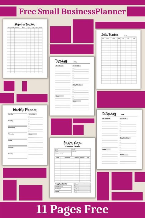 Free Printable Ultimate Business Planner | Free Printable Small Business Planner | Spring Aurora revisionplanner #birthdayplanner #plannerorganizer💎 Sales Tracker Printable Free, Sales Trackers, Small Business Planner Free Printables, Free Business Planner, Free Business Printables, Business Daily Planner, Business Planner Printables, Small Business Printables, Planner Free Printable