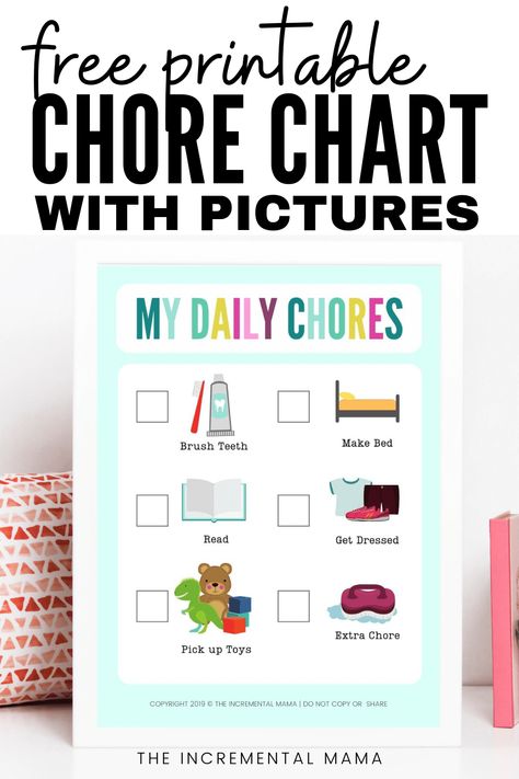 This FREE chore chart printable with PICTURES is perfect for getting young kids on a daily routine. Get your free download for your toddler or kid in preschool! #chorechart #freeprintable #picturechorechart #parenting #toddler Picture Chore Chart, Chores Ideas, Chore Chart By Age, Preschool Chores, Free Chore Chart, Chore Chart Pictures, Kids Chore Chart Printable, Chore Chart For Toddlers, Free Printable Chore Charts