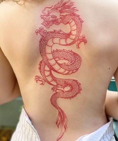 Latest 50 Dragon Tattoo Designs, their Meaning and Patterns Dragon Tattoo Outline, Dragon Back Tattoo, Dragon Thigh Tattoo, Dragon Tattoo Back, Black Dragon Tattoo, Dragon Tattoo Meaning, Asian Dragon Tattoo, Red Dragon Tattoo, Chinese Dragon Tattoos