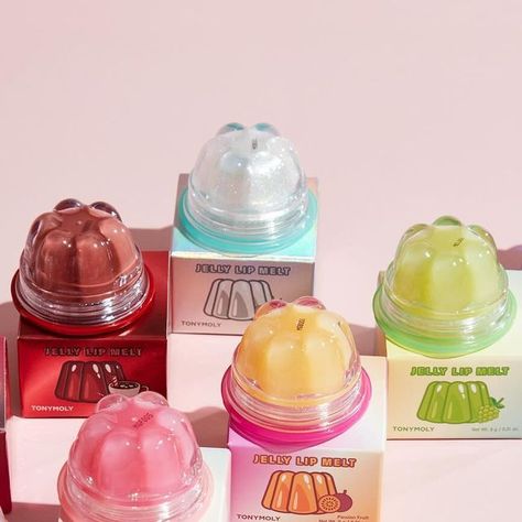 Jelly Makeup Bag, Tonymoly Face Masks, Tonymoly Jelly Lip Melt, Petroleum Jelly Lip Balm, Tony Moly Toner, Cute Lipstick, Lip Jelly, Makeup Product, Skin Care Items