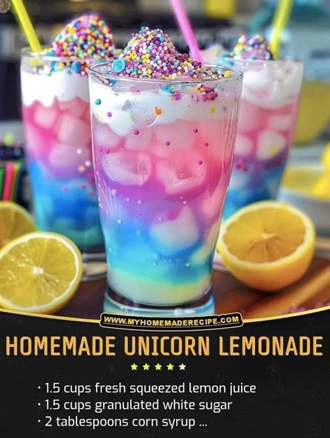 Unicorn Juice Birthday Parties, Unicorn Lemonade Recipe, Unicorn Punch Birthday Parties, Unicorn Punch, Unicorn Lemonade, Fun Kids Drinks, Rainbow Drinks, Fun Drink Recipe, Theme Nights