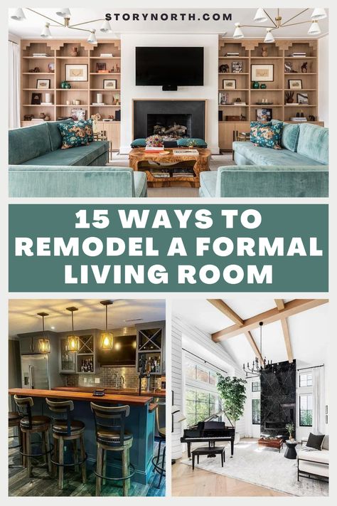 Make a lasting impression on your house guests with these luxurious upgrades for your formal living room. From statement lighting fixtures to stunning wall art, we've got plenty of ideas to help you create a space that's both elegant and inviting. So sit back, relax, and get ready to make your living room the envy of all your friends. #LuxuryLiving #HomeDecor #LivingRoomIdeas #RemodelIdeas #HomeRemodeling #HomeImprovement #LivingRoomDecor Conversation Rooms Ideas, Functional Formal Living Room, Living Room Den Ideas, Repurpose Formal Living Room Ideas, Living Room Alternative Uses, Formal Living Room Turned Playroom, Gathering Room Ideas, Formal Living Room Alternative, Small Workout Room