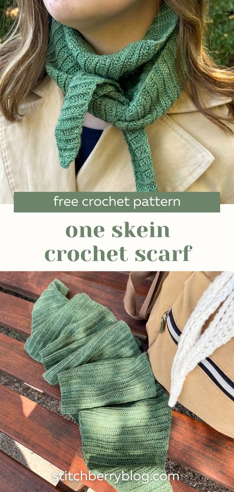 Crochet Ribbon Scarf Pattern Free, Crochet Scarf Dk Yarn, Crochet Projects 1 Skein, V Shaped Scarf Crochet, Crochet Patterns For 5 Weight Yarn, Single Stitch Crochet Scarf, Easy Crochet Projects Scarf, Estrid Scarf Crochet Pattern, Scarflette Crochet Pattern Free