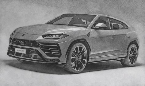 Lamborghini Urus, Lamborghini drawing Lamborghini Urus Drawing, Lamborghini Huracan Drawing, Lamborghini Drawing Easy, Lamborghini Drawing, Lamborghini Urus Sketch, Lamborghini Sketch, Car Drawing Pencil, Draw A Car, Pencil Drawing Images