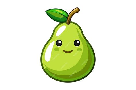 Isolated green pear cartoon on white background | Premium AI-generated vector Pear Cartoon, Pear Illustration, Illustrations Art, Vector File, Graphic Resources, White Background, Pear, Illustration Art, Illustrations