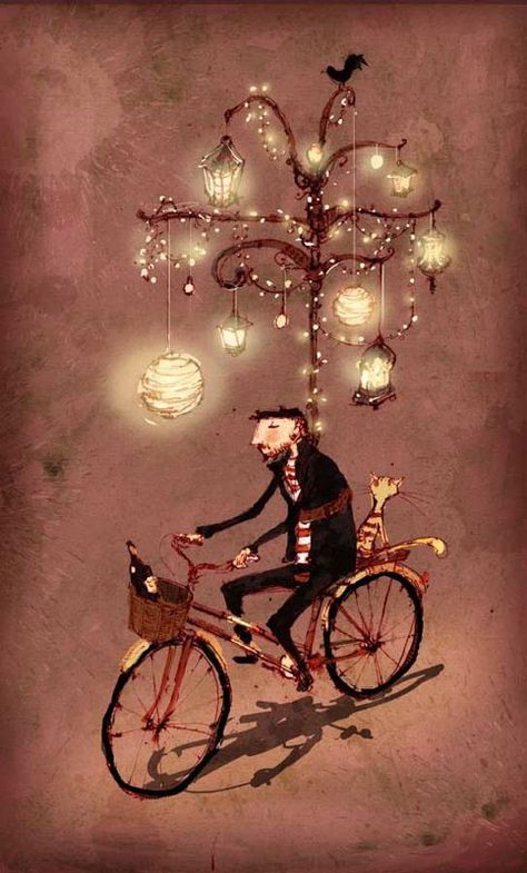 Illustration on Behance Bike Art Print, Bicycle Art Print, Lee White, Bicycle Art, Art Et Illustration, Bike Art, Mail Art, Art And Illustration, Whimsical Art