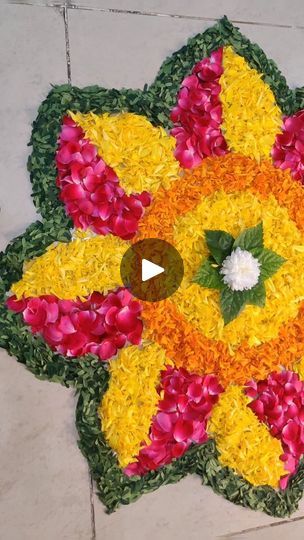 Flowers Rangoli Designs Ideas Simple, Floral Rangoli Designs Flower, Easy And Beautiful Rangoli, Easy Flower Rangoli, Beautiful Rangoli, Flower Rangoli, Diwali Decorations, Simple Rangoli, Rangoli Designs