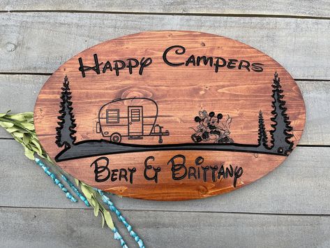 Campground Signs, Fort Wilderness Campground, Camping Signs Personalized, Camping Decorations, Rv Signs, Disney Camping, Fort Wilderness, Disney Sign, Camper Signs