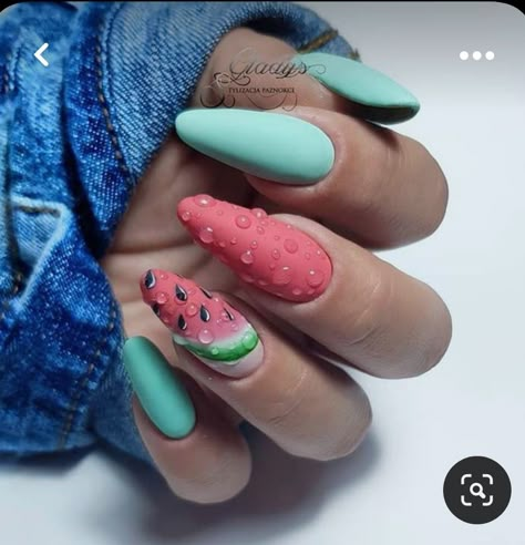 Fun Summer Nails 2024 Almond, Nails Summer 2024 Almond, Food Nails, Watermelon Nails, Vibrant Nails, Nails Spring, Trendy Nail Art, Beautiful Nail Designs, Trendy Designs