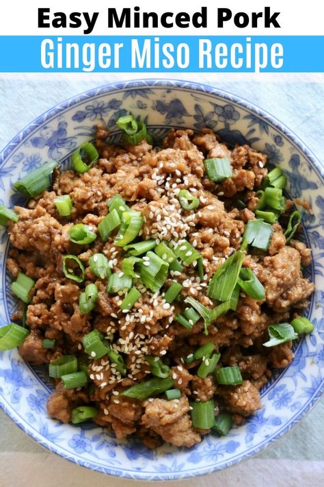 Ground Pork Stir Fry, Miso Pork, Homemade Miso, Pork Mince Recipes, Pork Stir Fry Recipes, Healthy Pork Recipes, Miso Recipe, Ground Pork Recipes, Minced Meat Recipe