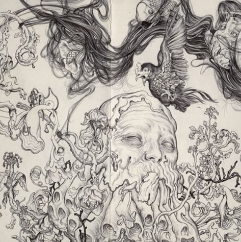 James Jean Art, Ballpen Drawing, Jean Art, Moleskine Sketchbook, James Jean, My Sketchbook, Sketchbook Inspiration, Ink Illustrations, Surreal Art