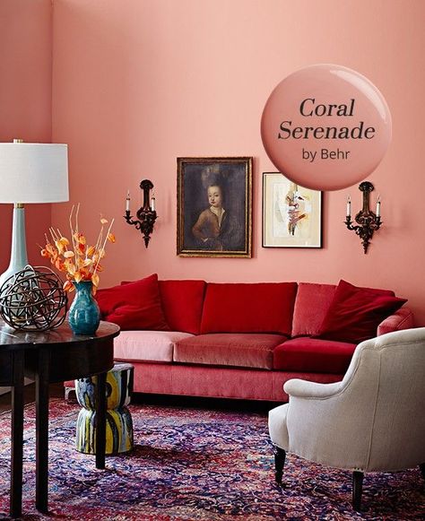 HueWeLove-Coral-Serenade-Behr--HH_SE13 Coral Paint Colors, Coral Room, Pink Bedroom Walls, Coral Bedroom, Pink Bedroom Design, Pink Paint Colors, Pink Bedroom For Girls, Pink Bedroom Decor, Bedroom Paint Colors