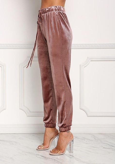 Velvet Pants Outfit, Mauve Velvet, Rave Pants, Velvet Joggers, Mens Jogger Pants, Velvet Clothes, Joggers Pants, Drawstring Jogger, Velvet Fashion