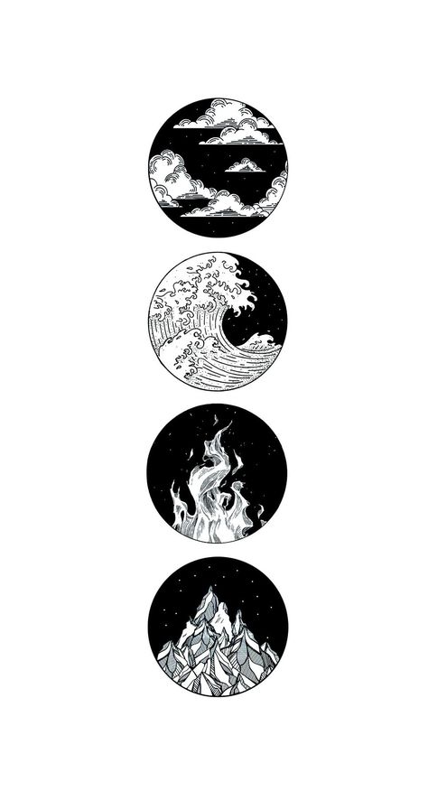 Landscape Circle Tattoo, Five Elements Tattoo, Men Finger Tattoos, Iphone Wallpaper Stars, Avatar Tattoo, Compass Rose Tattoo, Brochure Design Layouts, Majestic Tree, Animal Tattoo Ideas