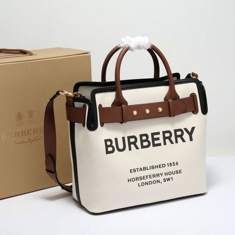 Canvas Leather Tote, Burberry Belt, Quality Handbags, Burberry Women, Medium Bags, Burberry Bag, Canvas Leather, Brunei, Satchel Bags