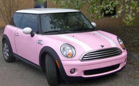 Jackie Leonhardt's MINI. MINI Beauty Parking gives fans' beautiful MINI a spot in the limelight at MINI United 2012. Pink Mini Coopers, Cooper Cars, Pink Car Accessories, Car Interior Diy, Cooper Car, Girly Car, Car Goals, Mini Car, Pink Car