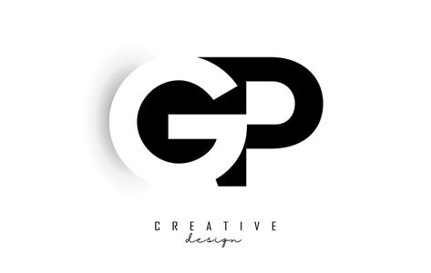 GP letters Logo with negative space design. Letter with geometric typography. G And P Logo, Gp Logo Design Letter, Gp Logo Design, Gr Logo, Gp Logo, Two Letter Logo, Geometric Typography, G Logo Design, Negative Space Design