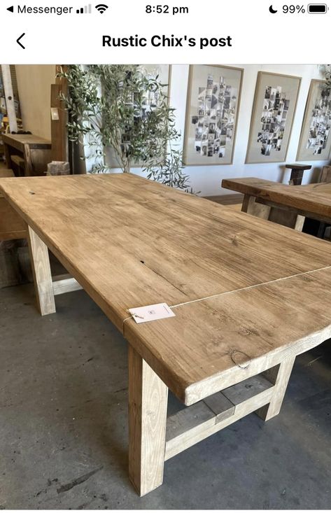 Wooden Dining Table Rustic, Rustic Tables, Wood Dining Room Table, Dining Table Rustic, Farm Tables, Wood Ideas, Modern And Antique, Large Table, Wooden Dining Tables