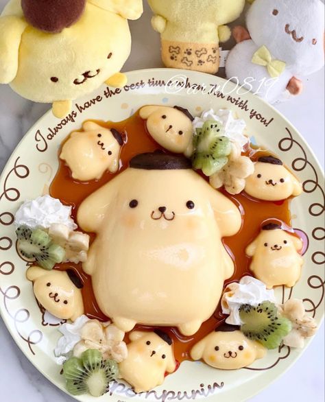 Purin Food, Pompompurin Pudding, Matcha Food, Yummiest Food, Bunny Pet, Pom Purin, Sanrio Pompompurin, Make 100 A Day, Themed Food