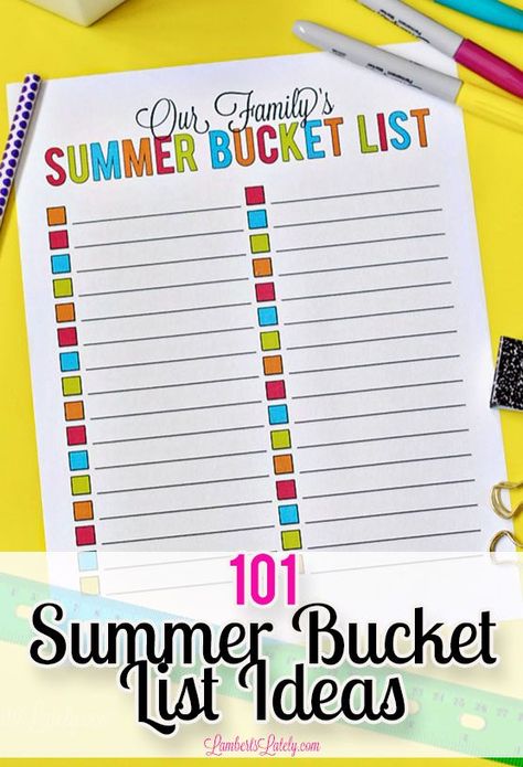 These 2022 summer bucket list ideas (and free printable template) are perfect things to do in the summer with preschoolers, kids, teenagers, & adults - the whole family! Family Summer Bucket List, School Year Memories, Summer Bucket List Ideas, Perfect Things, Mini Library, Bucket List Ideas, Summer Playlist, Family Summer, Family Diy