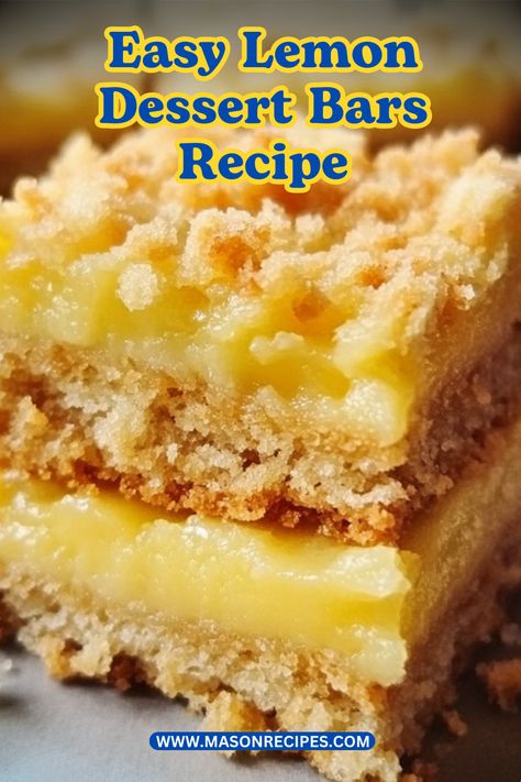 Looking for an effortless yet delicious dessert? Try these Easy Lemon Crumb Bars! Made with simple ingredients like fresh lemons, butter, and sugar, this recipe is perfect for novice bakers. Each bite delivers a burst of citrus flavor that pairs beautifully with a crumbly base. These bars are not only a hit at parties but also a delightful afternoon snack. Serve them alongside fresh berries or whipped cream for an extra treat. Get ready to enjoy a slice of sunshine with every bar! Lemon Crumb Bars, Crumb Cookies, Lemon Desserts Bars, Easy Lemon Bars, Lemon Desserts Easy, Crumb Bars, Lemon Bars Recipe, Lemon Dessert, Dessert Bar Recipe