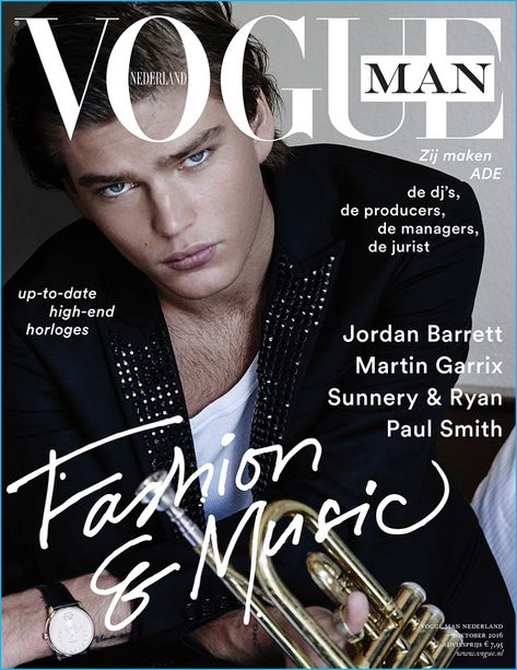 Photographed by Paul Bellaart, Jordan Barrett covers Vogue Man Netherlands. Mod Board, Gq Awards, Magazine Design Cover, Jordan Barrett, London Models, Magazine Vogue, Vogue Men, Nyc Model, Cover Boy