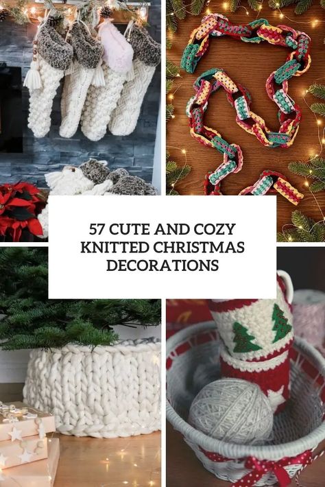 cute and cozy knitted christmas decorations cover Knit Christmas Ornaments, Knitted Christmas Decorations, Knit Christmas, Easy Christmas Crafts, Crochet Instructions, How To Make Diy, Beautiful Knitting, Christmas Knitting, Easy Knitting