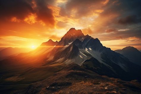 Mountain in the distance sunset landscape panoramic. | premium image by rawpixel.com Sun Rise Background, Sunset Horizontal, Cloud Sunset, Sunrise Mountain, Sunset Scenery, Wallpapers Pc, Sun Rise, Mountain Sunset, Sunset Landscape