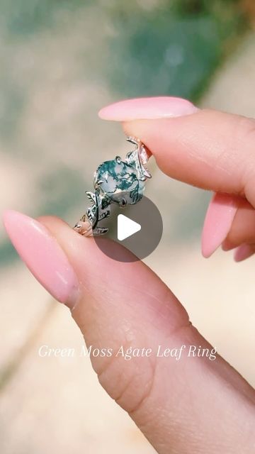 AQUAMARISE on Instagram: "🧝‍♀️✨Magical forest vibes with this mystical Green Moss Agate leaf ring! Who needs a diamond when nature offers such enchanting beauty? 💍🌿 

#NatureInspiredJewelry #MysticalForest #uniqueengagementrings #promisering #mossagatering #booktok #bookringbox #leafring #fantasyjewelry #fairycoreaesthetic #fairycore" Forest Vibes, Fairycore Aesthetic, Green Moss Agate, Mystical Forest, Moss Agate Ring, Leaf Ring, Nature Inspired Jewelry, Magical Forest, Fantasy Jewelry