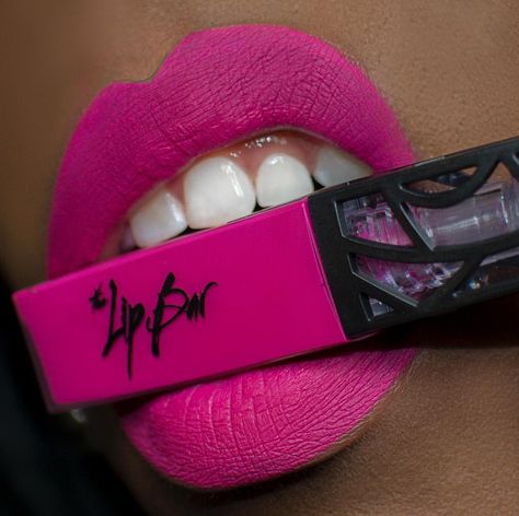 On Wednesday's we wear pink! And by pink I mean Playmate liquid matte lipstick from The Lip Bar. Duh. 💋 #TheLipBar Black Lips To Pink Lips, Black Women Pink Lipstick, Hot Pink Lipstick Black Women, Fuschia Lipstick Black Women, Bright Pink Lipstick, Bubblegum Pink Lipstick, Perfect Lip Color, Dark Complexion, Cool Skin Tone