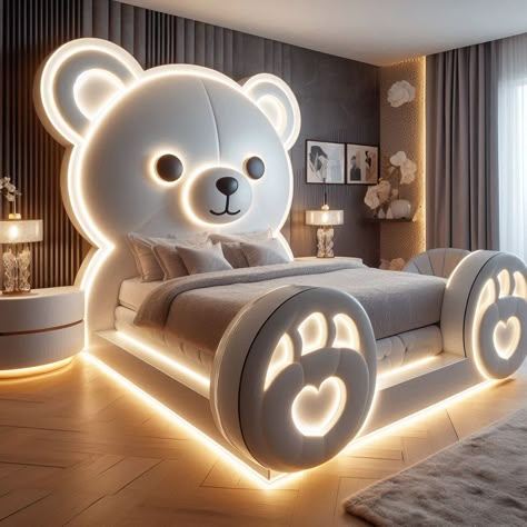 Cute bear bed Cute Sofas For Bedrooms, Big Couches, Cute Beds, Bear Furniture, Canopy Decor, Weird Beds, Kids Bedroom Furniture Design, Cute Bed, Luxury Kids Bedroom