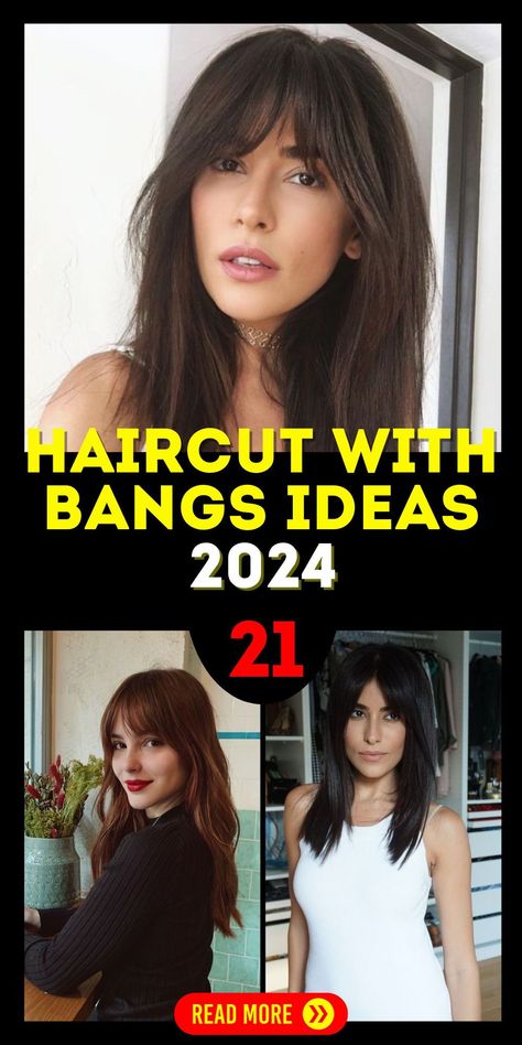 Prepare to make a memorable fashion statement in 2024 with haircut with bangs styles that redefine modern cool. Whether you're drawn to the allure of a very short bob with shaggy bangs or the boldness of a short inverted bob, these hairstyles cater to women of all ages, including those in their 50s. Say goodbye to conventional styles and embrace the edgy charm of 2024's hair trends. Womens Hair Cuts With Bangs, 2024 Hair Trends For Women With Bangs, Long Bangs 2024, Long Hair With Bangs 2024, Haircut 2024 Trends Women Medium, 2024 Bangs Trend, Bangs 2024 Trends, 2024 Hair Trends For Women Long, Hairstyles 2024 Trends