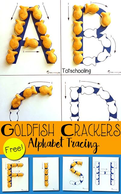 FREE printable Alphabet tracing sheets that go along with Goldfish crackers! Practice letter recognition and letter formation, along with making words and names. Free Printable Alphabet, Goldfish Crackers, Tracing Sheets, Abc Activities, Alphabet Practice, Preschool Literacy, Printable Alphabet, Preschool Letters, Alphabet Tracing