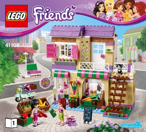 LEGO Heartlake Food Market Instructions 41108, Friends Lego Friends Sets, Loving Family Dollhouse, Lego Girls, American Girl Doll House, Lego Diy, Lego Custom Minifigures, Lego Activities, Lego Games, Lego Creative